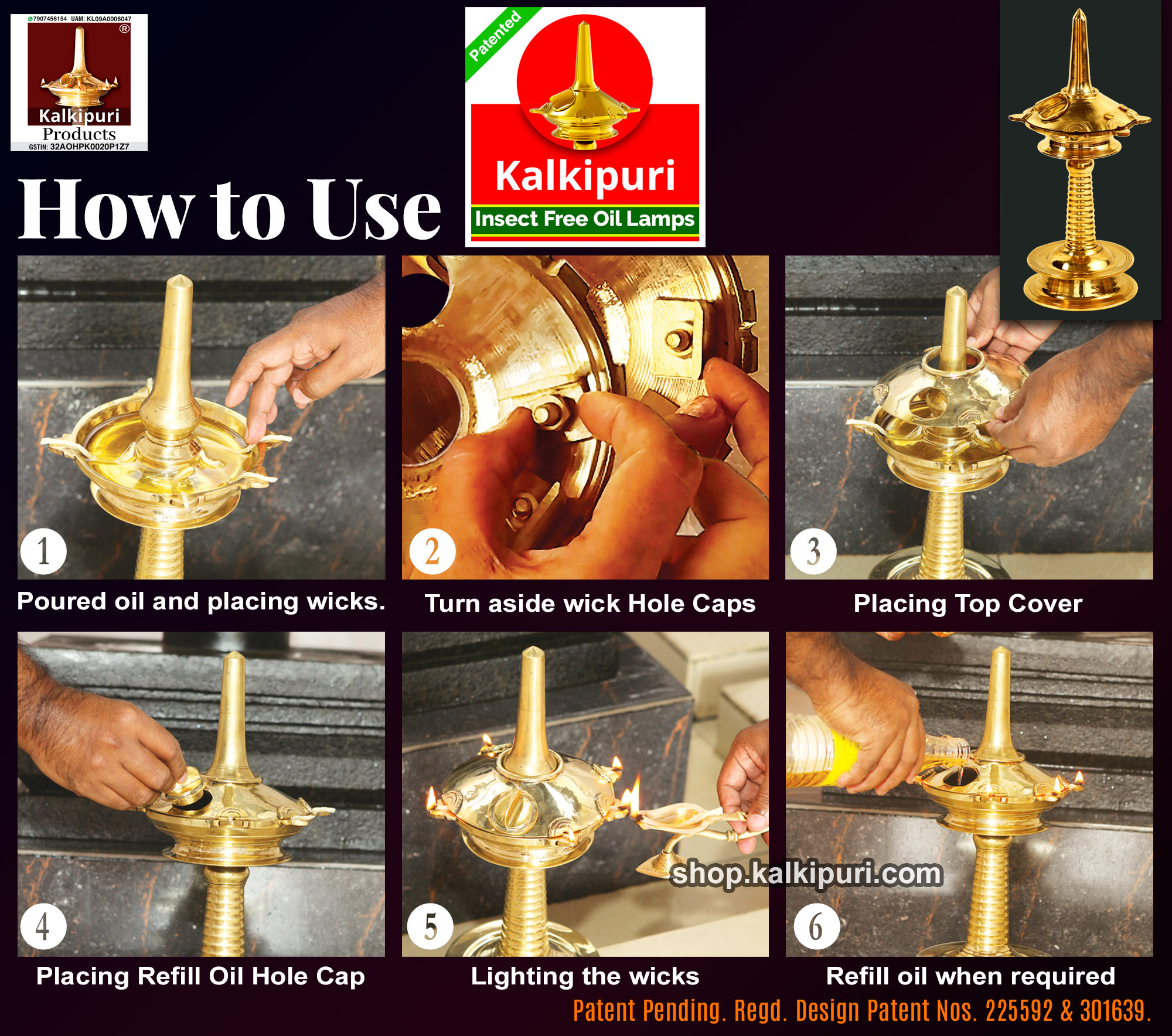 How to Use Kalkipuri Products Patented Insect Free Oil Lamps