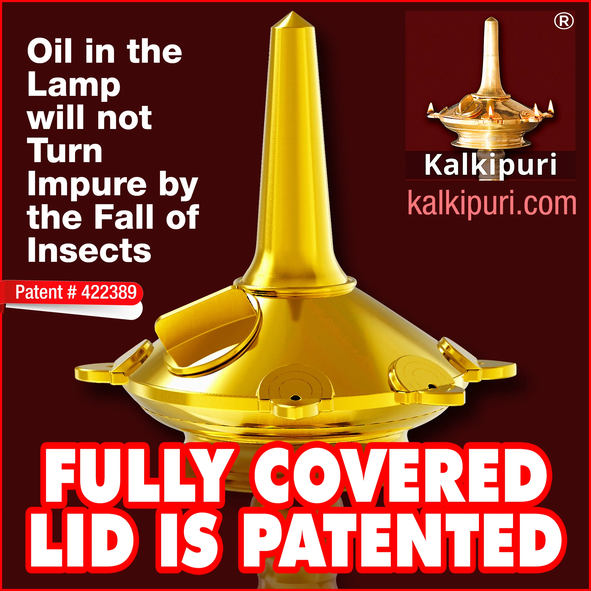 PATENTED (No.422389) KALKIPURI INSECT FREE OIL LAMPS